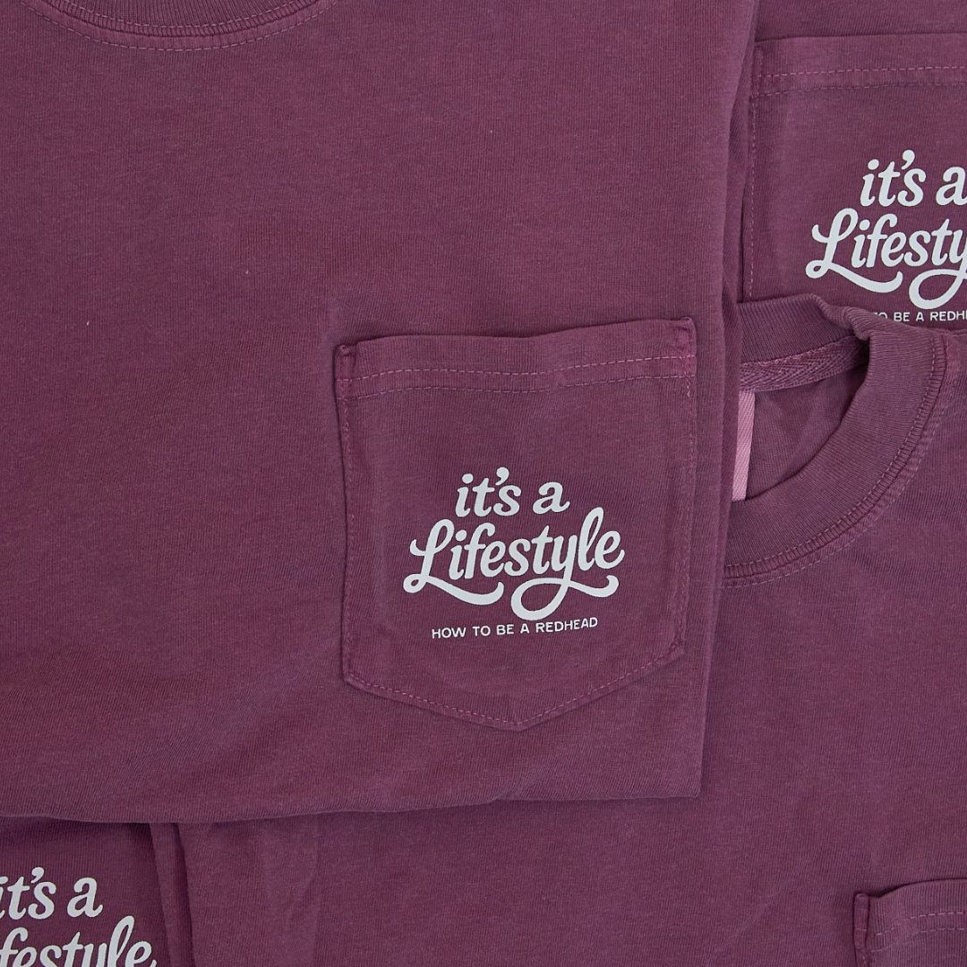 “It’s A Lifestyle” Plum Pocket Tee “It’s A Lifestyle” Plum Pocket Tee