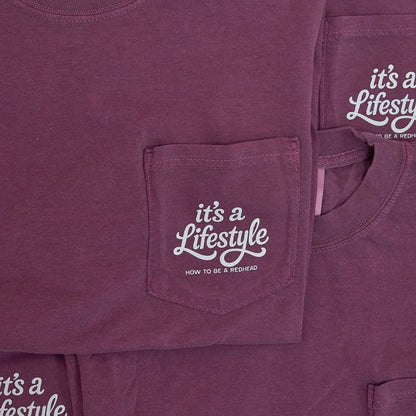 “It’s A Lifestyle” Plum Pocket Tee “It’s A Lifestyle” Plum Pocket Tee