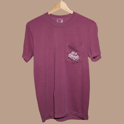 “It’s A Lifestyle” Plum Pocket Tee “It’s A Lifestyle” Plum Pocket Tee