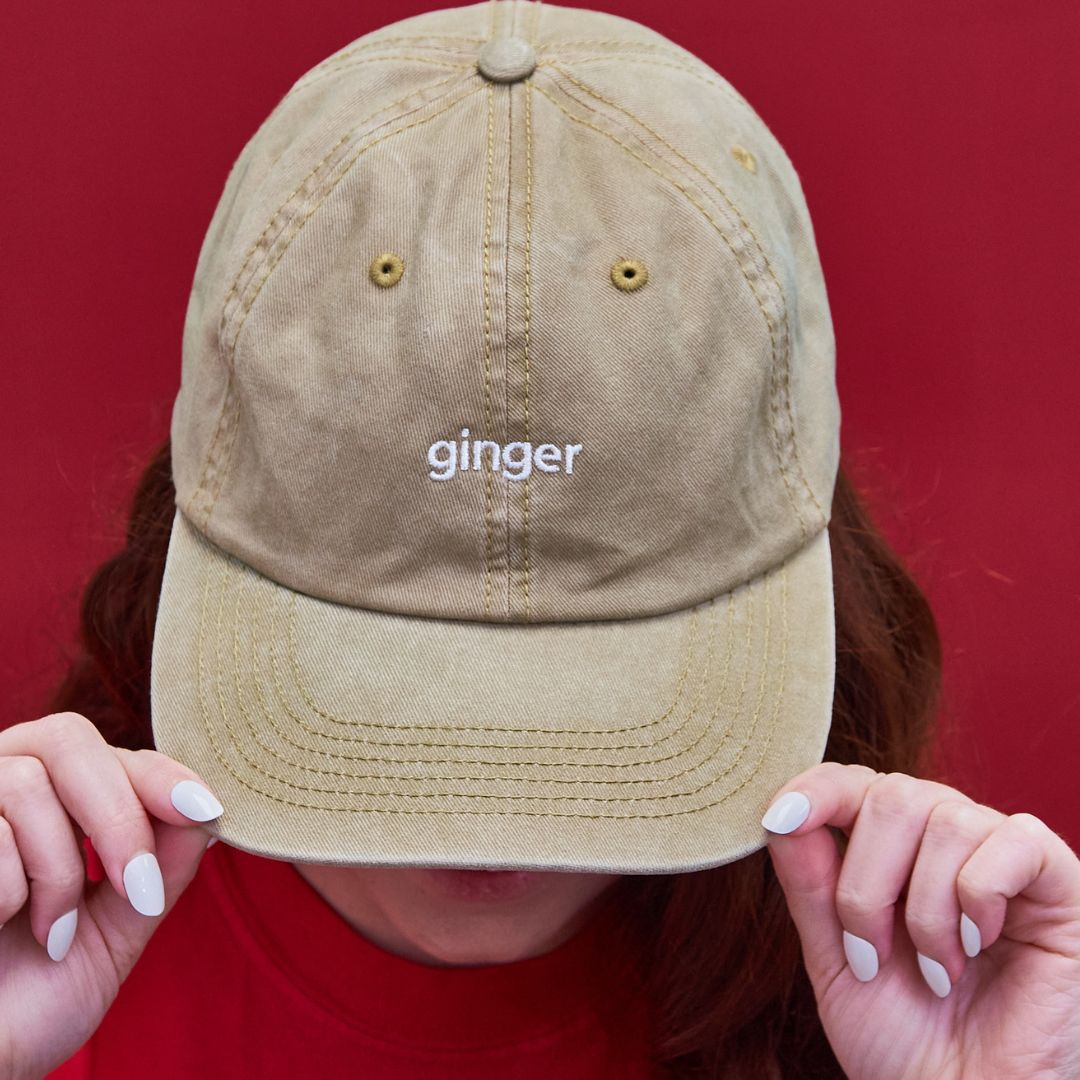 Ginger Embroidered Denim Baseball Hat