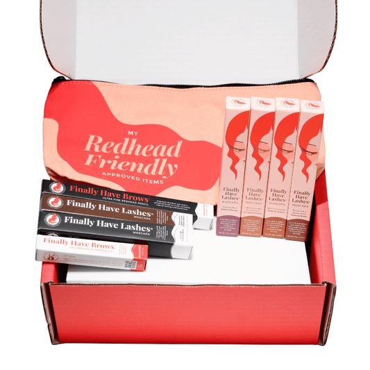 Redhead Lash & Brow Essentials Kit Redhead Mascara and Eyebrow Makeup with Makeup Bag - Complete Kit 