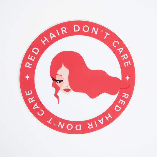 Red Hair Don't Care Sticker