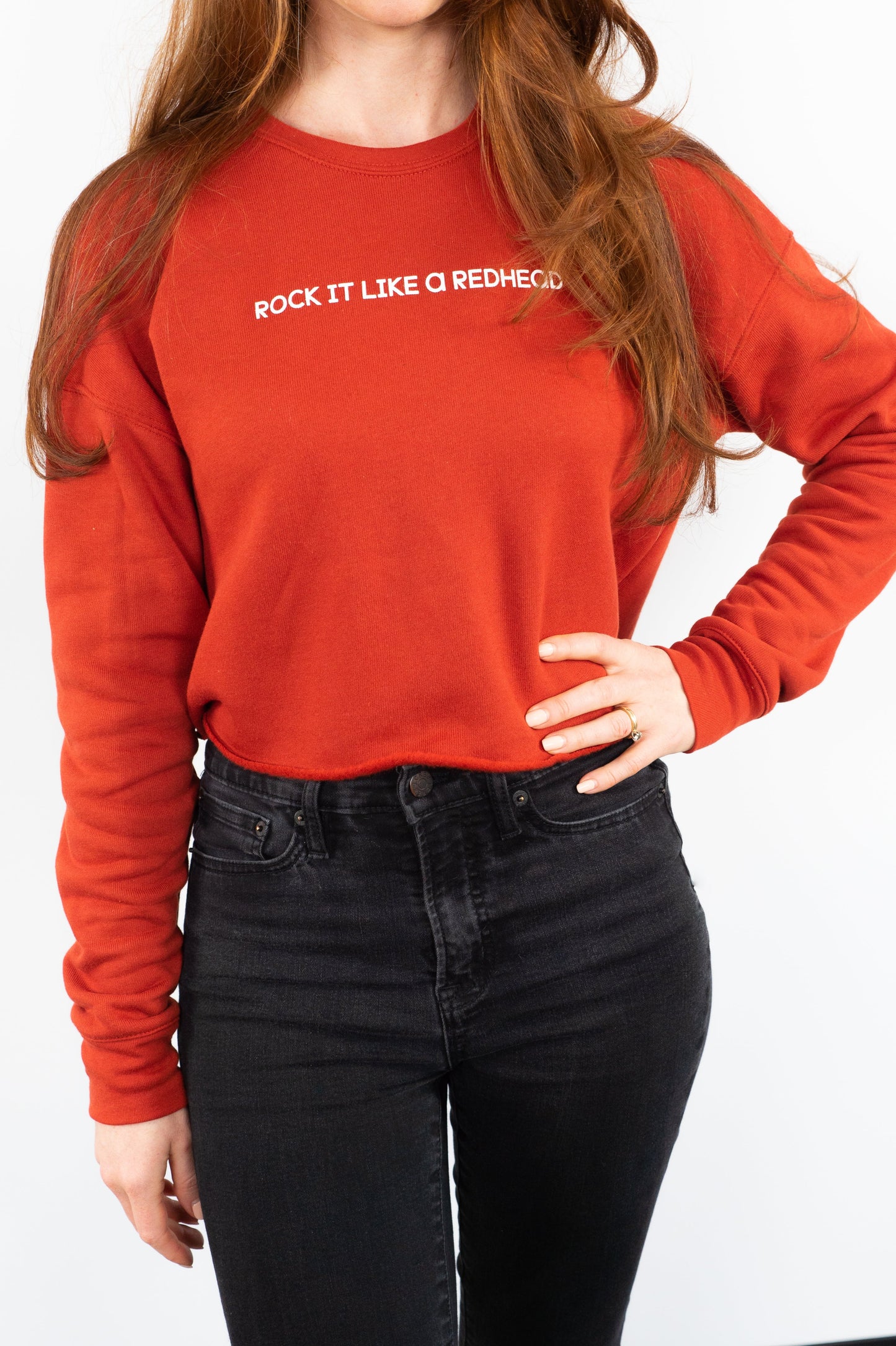 XS NEW! Rock it like a Redhead Cropped Sweatshirt - Brick Burnt Orange